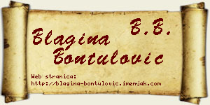 Blagina Bontulović vizit kartica